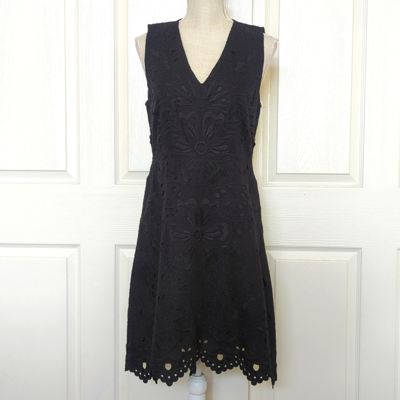 Theory Jemion Eyelet Black Dress - Picture 6 of 11